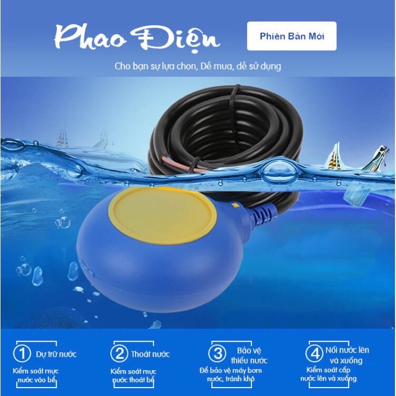 Phao điện tự ngắt _Công tắc cảm biến tự ngắt