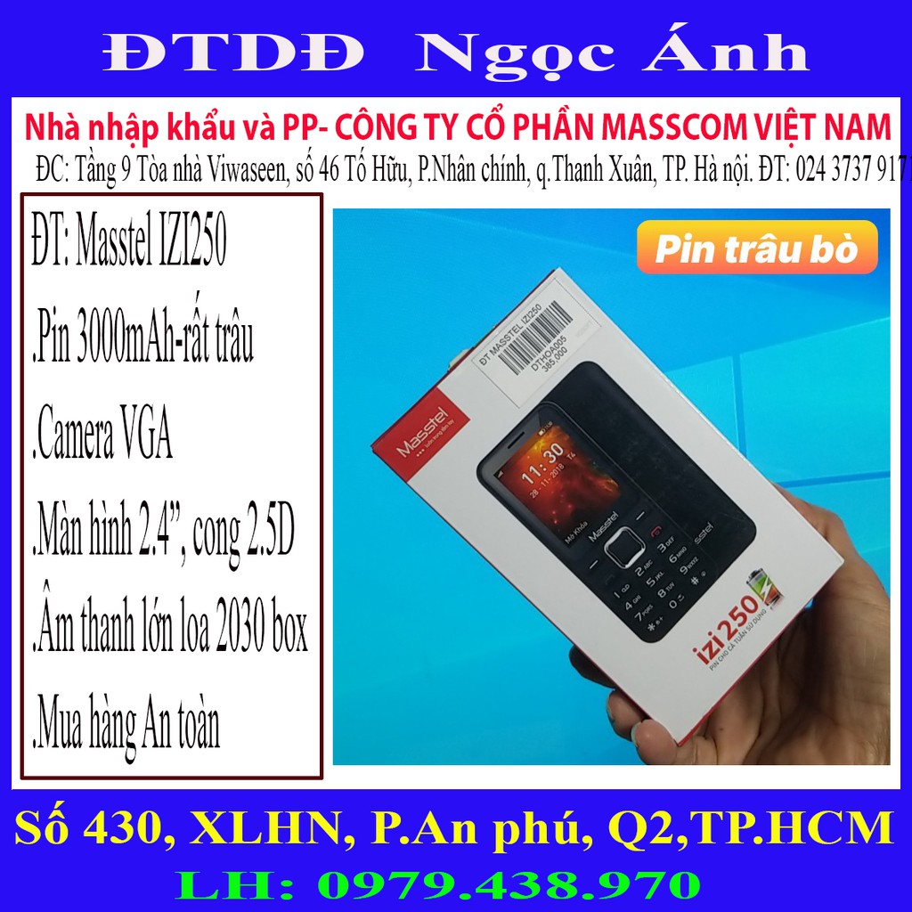 Điện Thoại Masstel IZI250-Pin4C-Pin5C