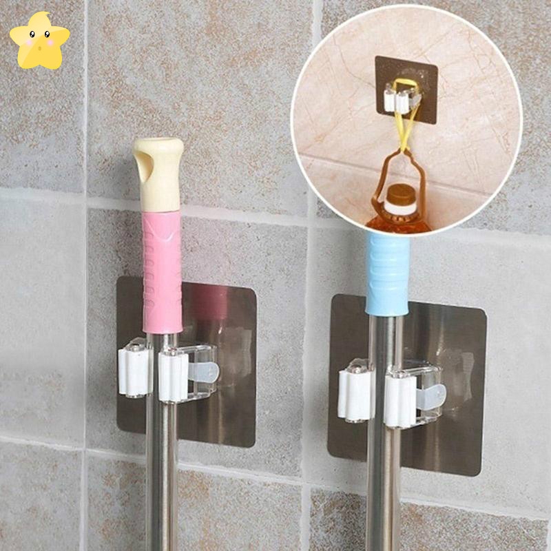 Giá gắn tường dùng để treo chổi/cây lau nhà tiện lợi cho nhà tắm / nhà bếp
