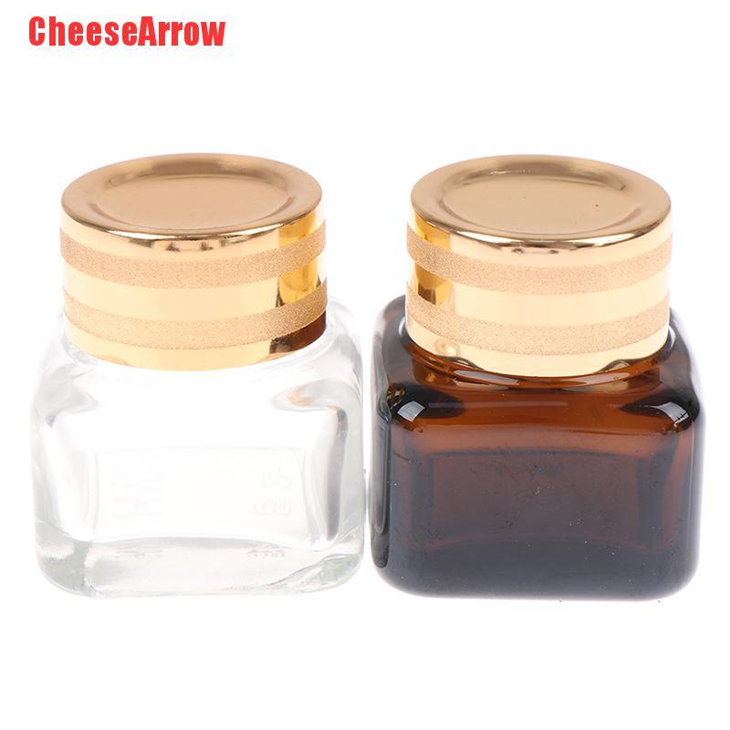 (Hàng Mới Về) 1 Lọ Thủy Tinh Đựng Mỹ Phẩm 15ml Hình Vuông Màu Hổ Phách Tiện Dụng