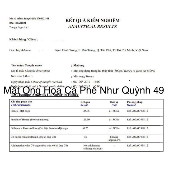 Mật Ong Nguyên Chất Hoa Cà Phê Bảo Lộc 1 Lít