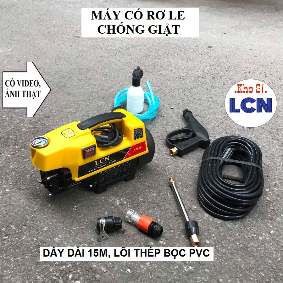 Máy Rửa Xe Áp Lực Cao LCN FREESHIP.Dây Đồng Hàng Loại 1. Máy Xịt Rửa Xe Chính Hãng [Chuyên Sỉ]