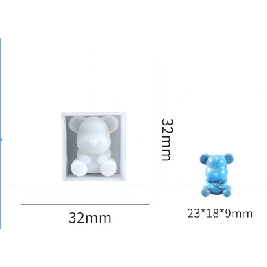 Khuôn Silicone Làm Móc Khóa Hình Gấu