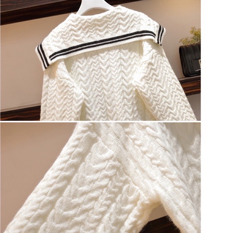 🌸Hàng Order🌸 Váy Đầm Bigsize Sét Áo Len Thủy Thủ Kết Hợp CHân Váy Xếp Ly Kẻ Trẻ Trung Dễ Thương🌸Hàng Quảng Châu | BigBuy360 - bigbuy360.vn