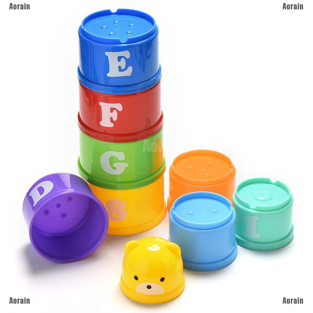 Bộ Đồ Chơi Cốc Nhựa Màu Cầu Vồng Xinh Xắn Cho Bé