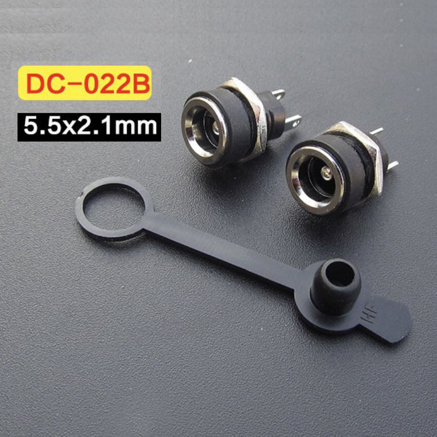 Jack sạc DC-022B chuẩn 5.5mm x 2.1mm (Có cao su chống nước)