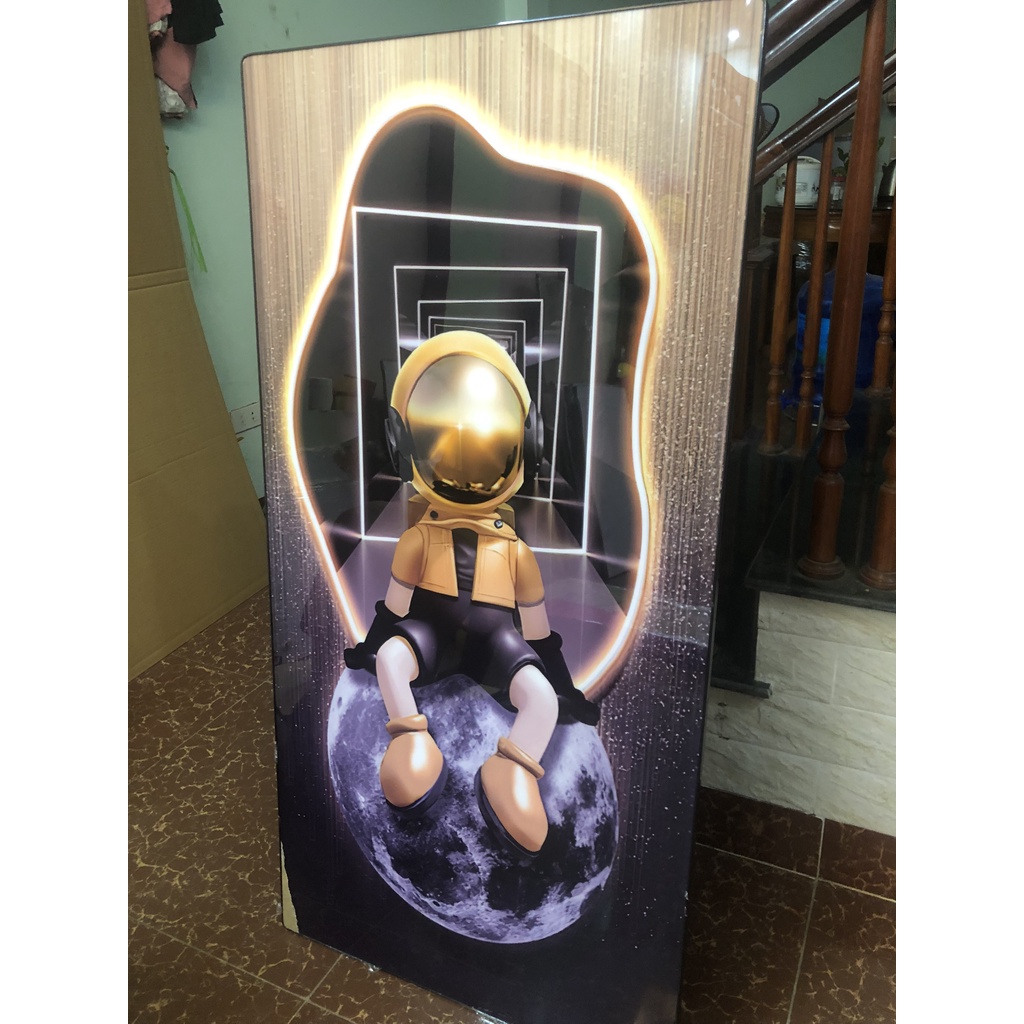 Tranh Đơn Dài Tráng Gương Cao Cấp Chú Gấu bearbrick/ Kaws/ Phòng Game/ Quà Tặng Khách Hàng