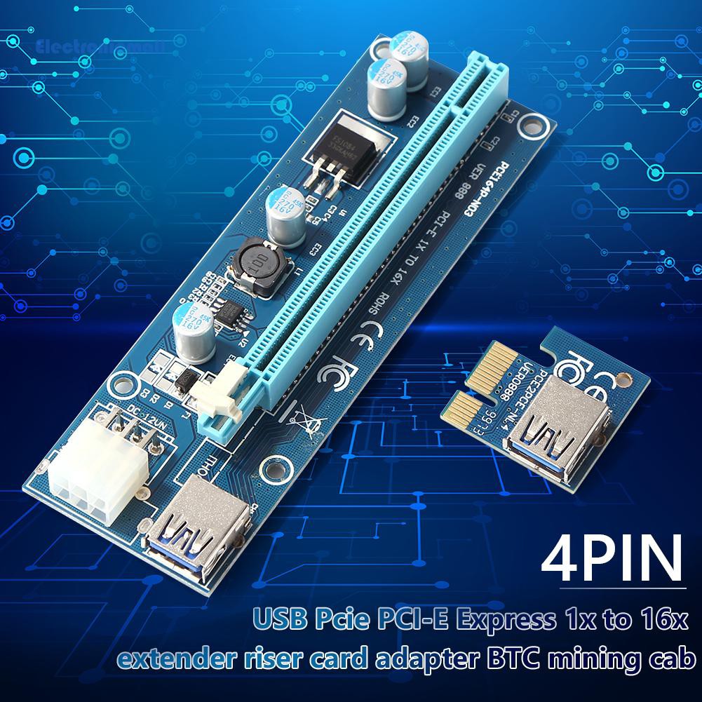 Bảng Mạch Chuyển Đổi Pci-E Btc 1x Sang 16x Riser 4pin | BigBuy360 - bigbuy360.vn