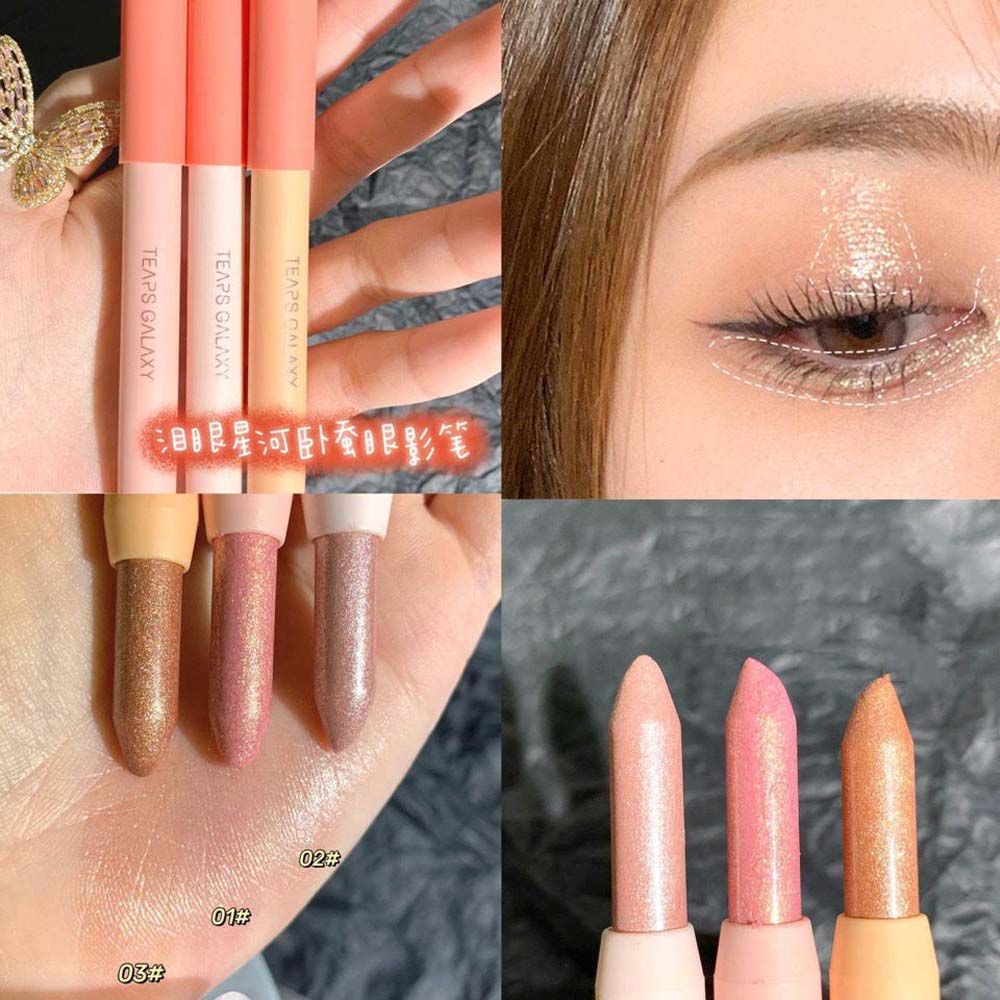 [Hàng mới về] Phấn mắt dạng bút đa năng màu trắng ánh ngọc trai lâu trôi chống nước tiện lợi