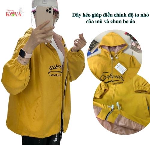 Áo Hoodie Nữ Form Rộng Cute Đẹp, Áo Khoác Nỉ Bomber Có Mũ Rộng Khóa Kéo Nhiều Màu Cá Tính Tay Phồng , Keva