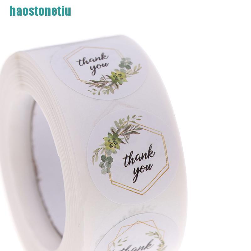 Cuộn 500 Miếng Dán Niêm Phong Bao Bì In Chữ Thank You Độc Đáo Tiện Dụng