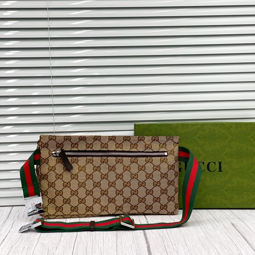 Túi đeo chéo, túi đeo bụng GCC vân monogram phối 2 túi LA fullbox
