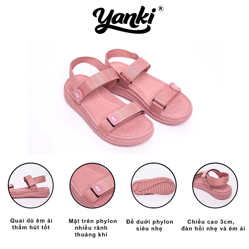 Giày sandal quai ngang - giày quai hậu  nữ Yanki trẻ trung, siêu nhẹ, siêu êm