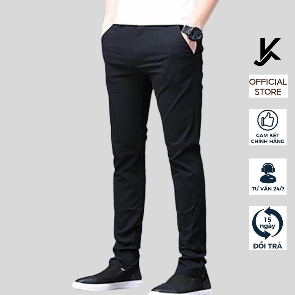 Quần Kaki Nam Cao Cấp KJ Form Slimfit Côn Sẵn, Chất Vải Mền Mịn Không Bai Dão
