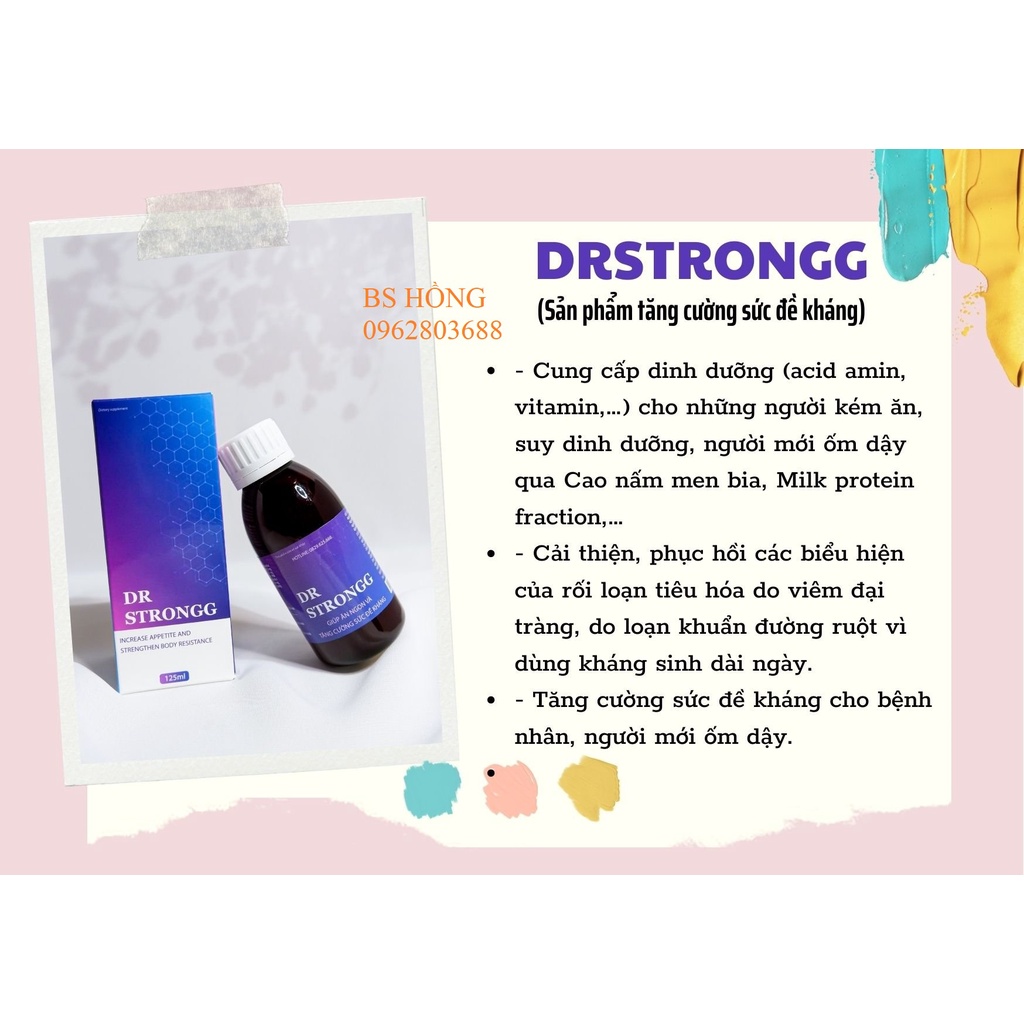 Dr strongg - Sản phẩm tăng cường hệ miễn dịch và sức đề kháng, chức năng gan, cân bằng hệ vi khuẩn tiêu hoá - siro 125ml