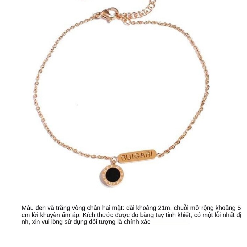 Lắc chân thép titan mạ vàng 18K phong cách Hàn Quốc trẻ trung