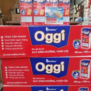 (1 thùng= 48 hộp) Sữa dinh dưỡng pha sẵn OGGI 180ML( giúp bé tăng cân nhanh)