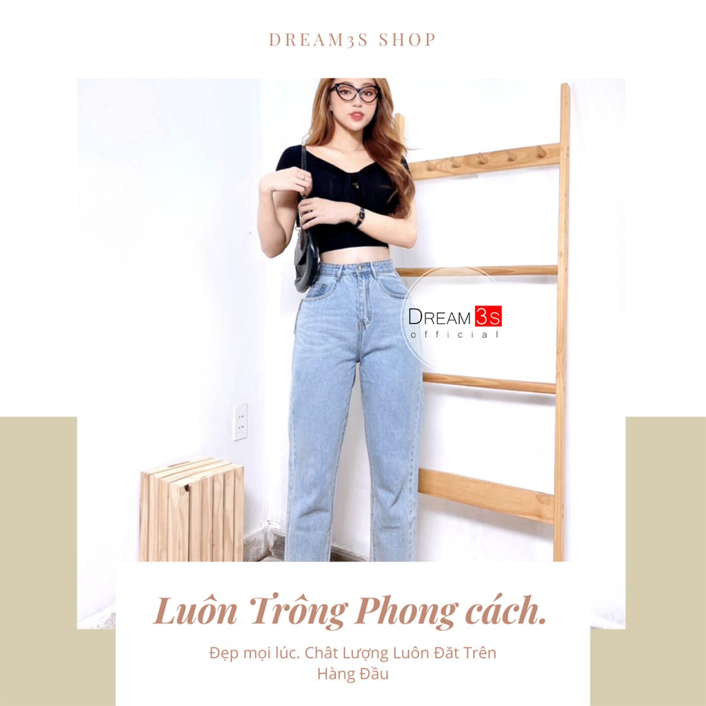 Quần Baggy Jeans Trơn Nữ, Quần Jean Nữ Dáng Baggy Hoạ Tiết Trơn Chất Jeans Cao Cấp Dr192