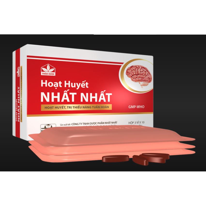 Hoạt huyết nhất nhất hỗ trợ cho người thiểu năng tuần hoàn máu, ngừa tai biến, đột quỵ, hộp 30 viên, top1pharmacy