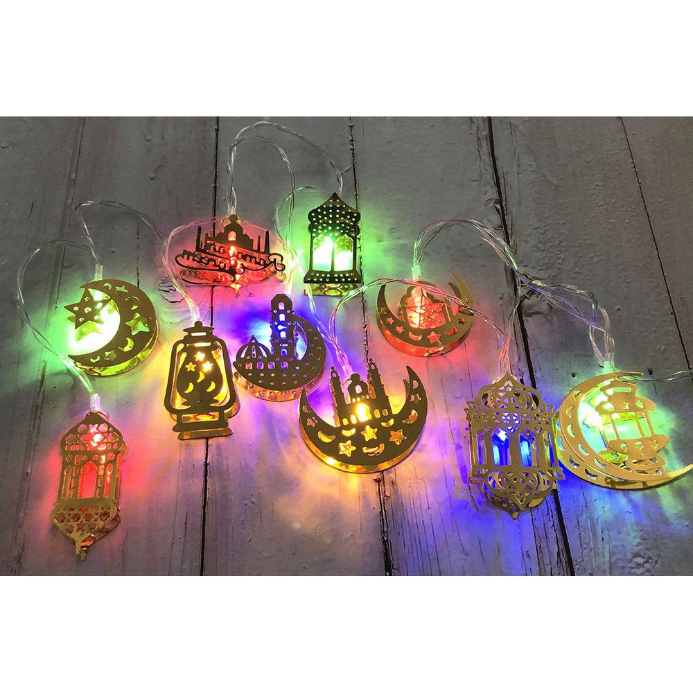Dây Đèn LED 10 Bóng 1.65m Hình Trăng Sao Trang Trí Tiệc