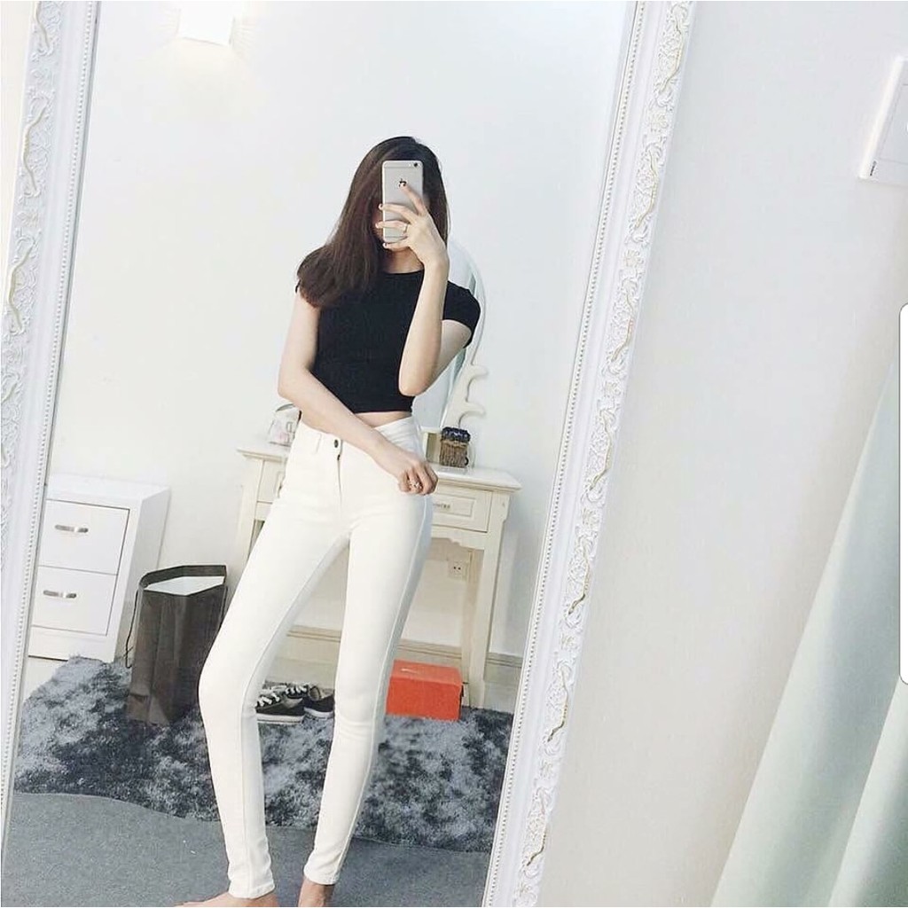 QUẦN SKINNY JEAN TRẮNG CO DÃN
