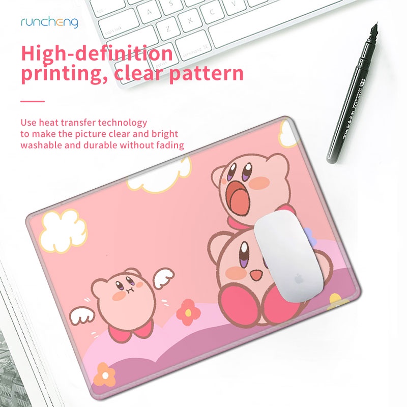 DIY Laurel Dog, Star Kirby mouse pad bag with the same đoạn 37 * 25cm cao su trung bình mouse pad màu hồng hoạt hình bàn máy tính văn phòng bàn máy tính chống trượt pad làm sạch pad