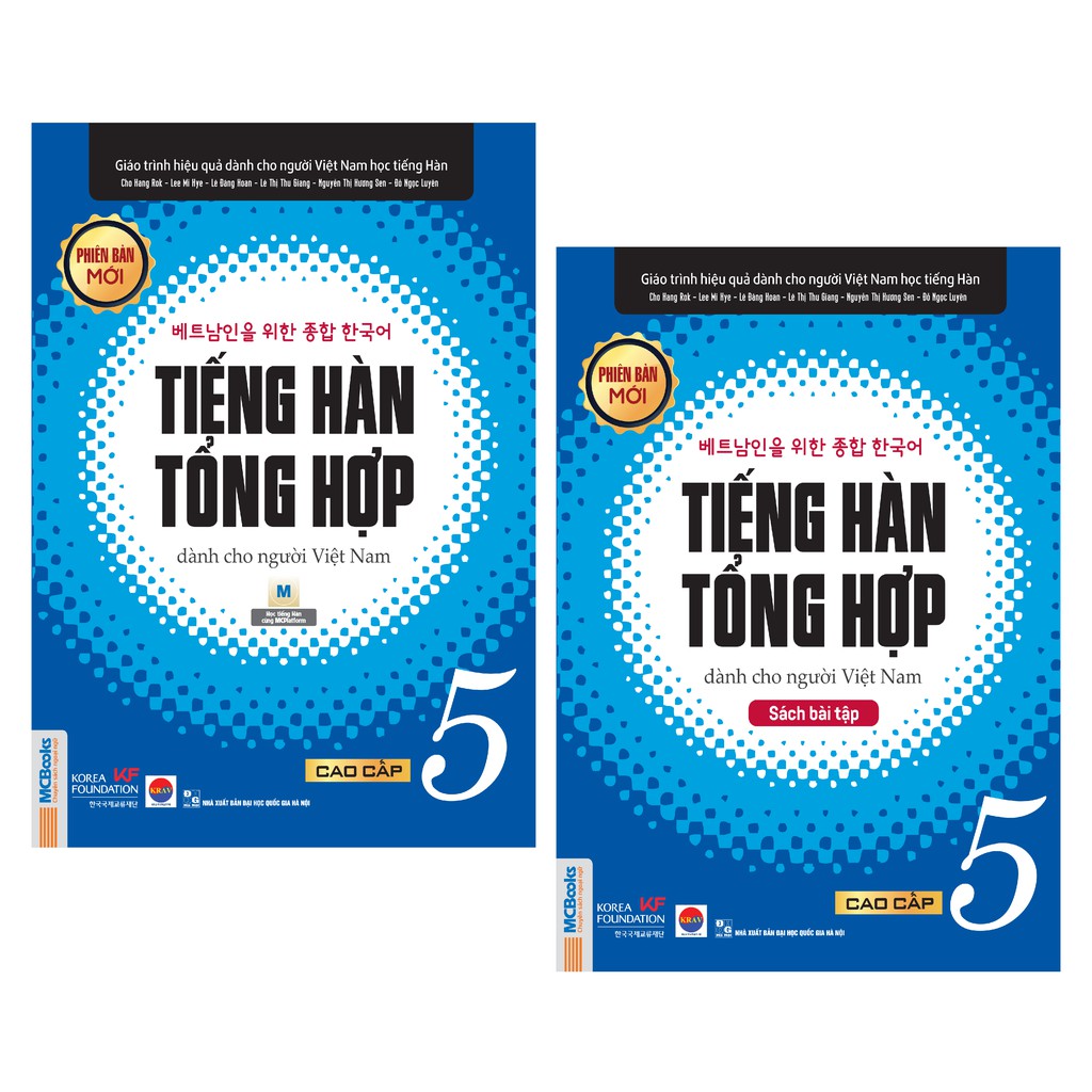 Sách - Trọn Bộ Giáo Trình Tiếng Hàn Tổng Hợp Cao Cấp Tập 5 Bản Đen Trắng (SGK + SBT)Tặng Sổ Tay