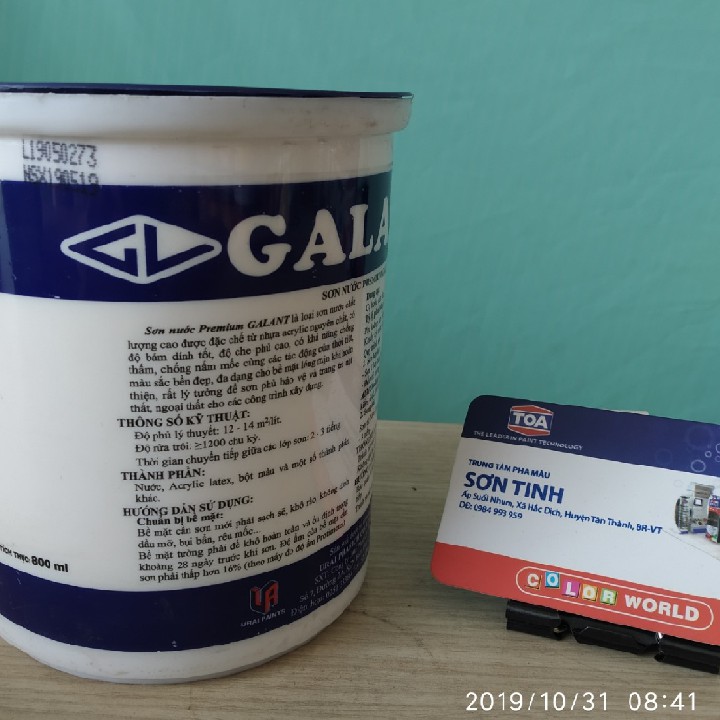 Sơn nước ngoại thất Premium Galant màu trắng , xám , xanh dương tím , xanh lá , xanh ngọc đậm ( 3.35l ~ 5Kg )