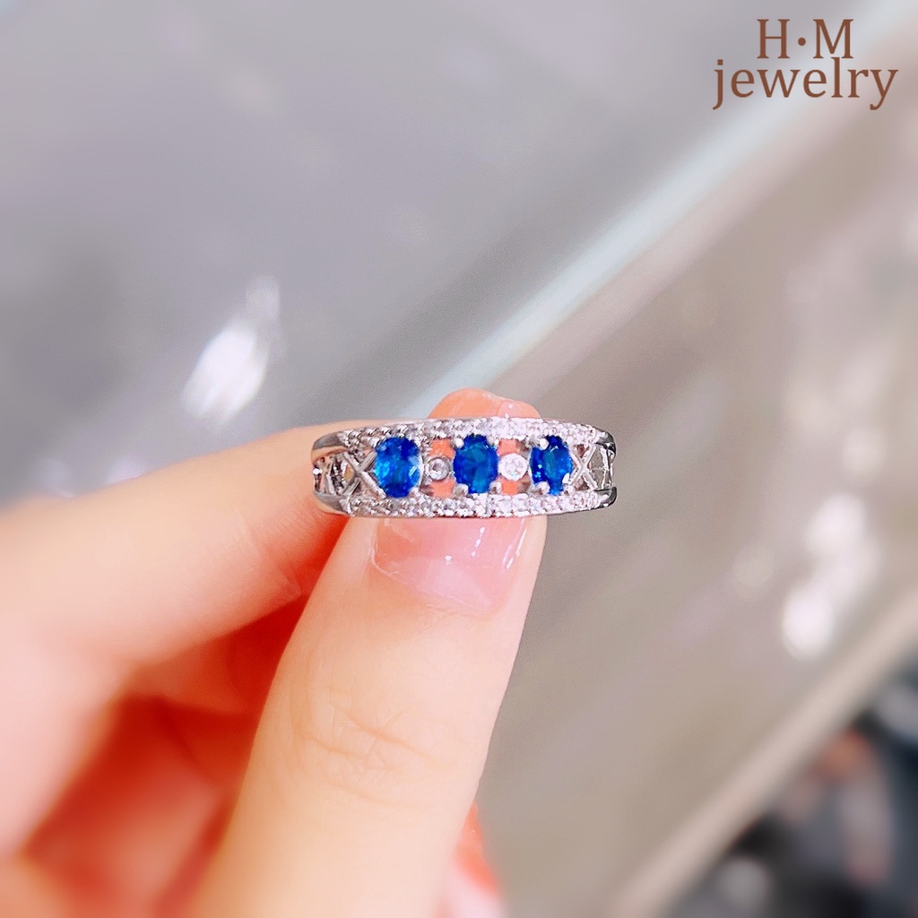 Nhẫn Bạc S925 Đính Đá Sapphire Mới