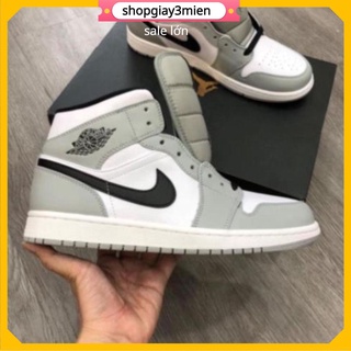 Giày jordan cao cổ màu xám , giày sneaker jodan xám full box bill