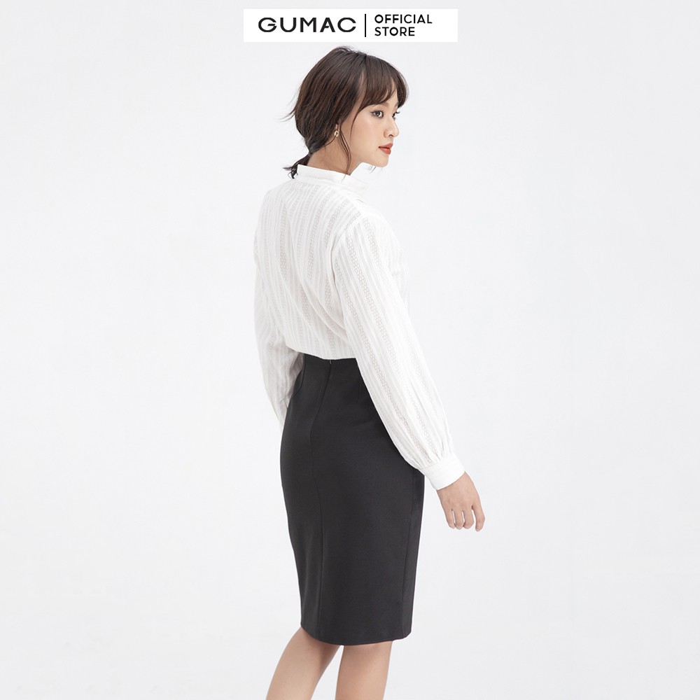 [Mã WABRGM11 giảm 10% đơn 250K] Áo sơ mi nữ xếp ly tay dài GUMAC AB640 | BigBuy360 - bigbuy360.vn