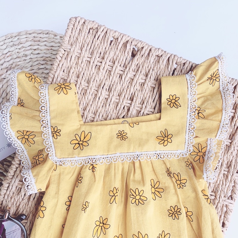 Bodysuit hoa cúc chất thô cho bé sơ sinh đến 1 tuổi Royalkids