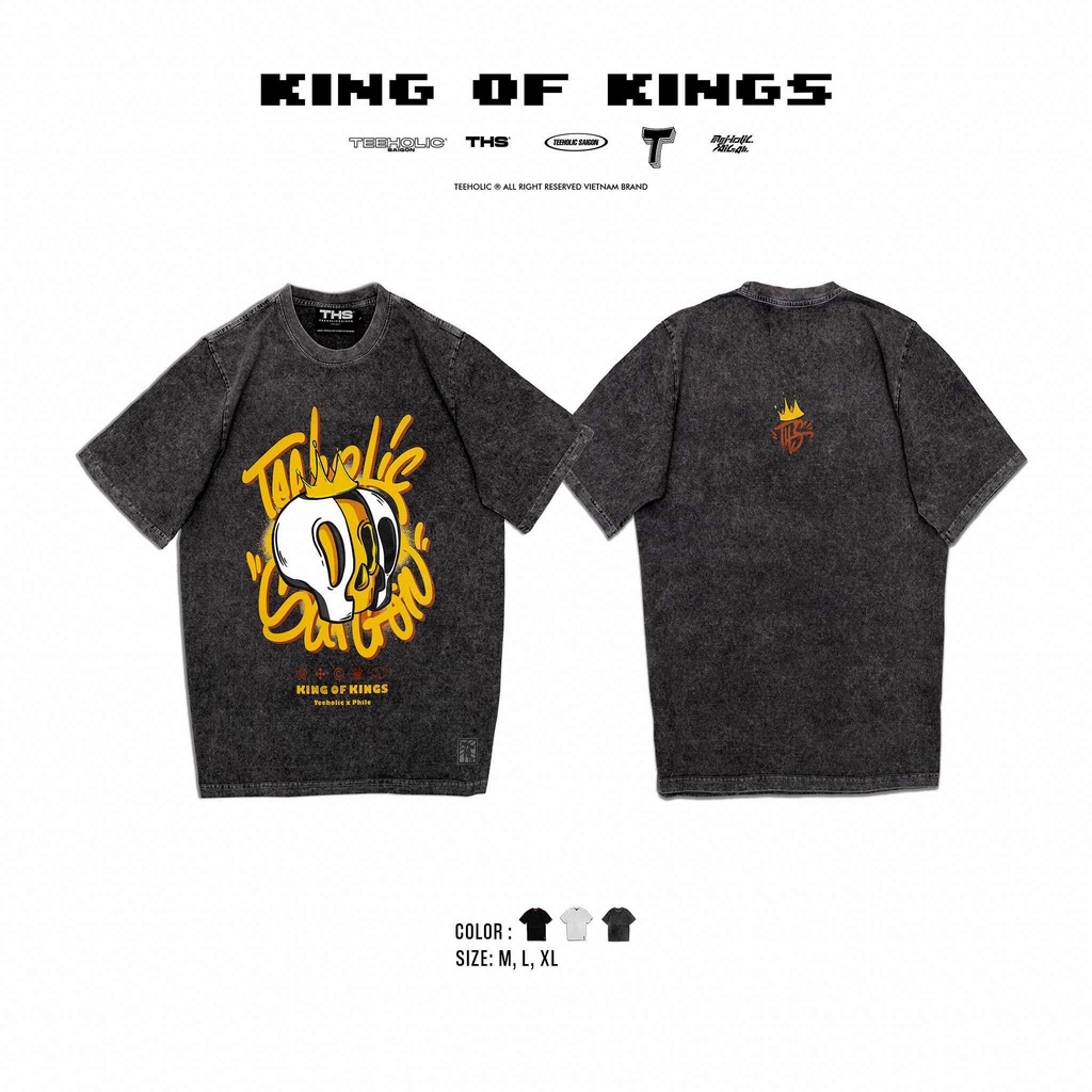 Áo Thun Wash Unisex TeeHolic In Logo King Of King THS