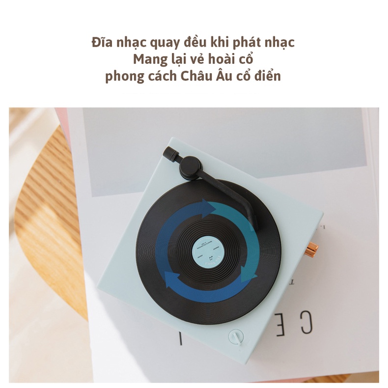 Loa Bluetooth Đĩa Than Phong Cách Cổ Điển | Loa Không Dây Classic Loa Bass Siêu Trầm Kết Nối Thẻ Nhớ, Máy Tính X10