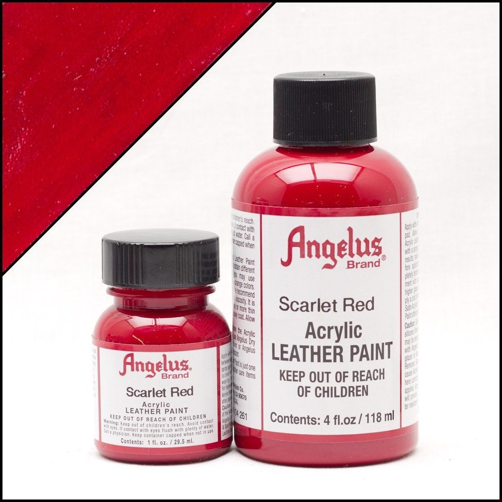 Màu Angelus Acrylic Leather Paint vẽ trên chất liệu da, vải - Màu Scarlet Red