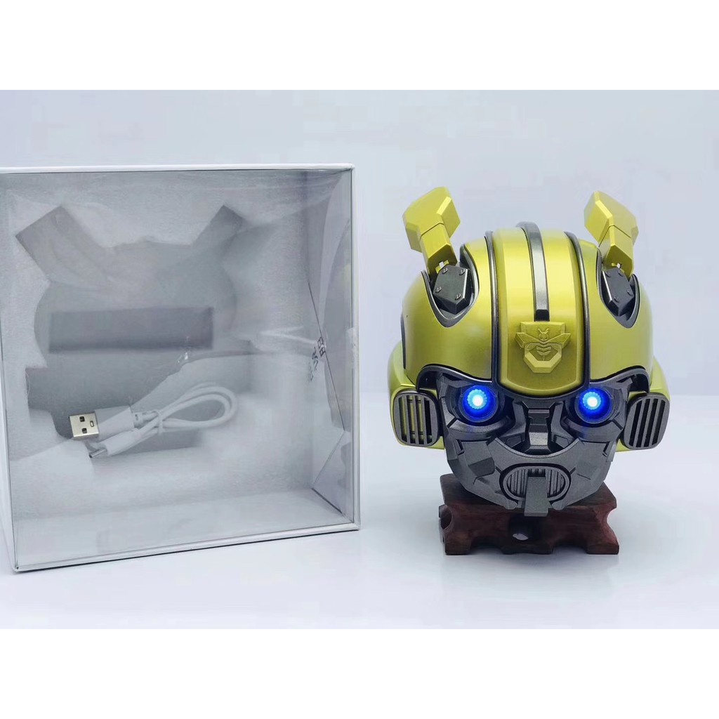 Loa Bluetooth Siêu Bass Bumblebee Transformer, Mắt Có Đèn Led Xanh, Thiết Kế Độc, Âm Thanh Hay Nghe Nhạc Trong