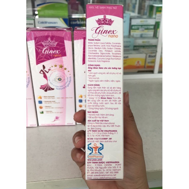 Gel Vệ Sinh Phụ Nữ Ginex Nano (Chai 100ml) - Chứa Tinh Chất Nghệ Giúp Ngăn Ngừa Viêm - Victory Pharmacy