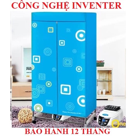 Tủ sấy quần áo 2 tầng có điều khiển từ xa [ Bảo Hành 12 Tháng ]