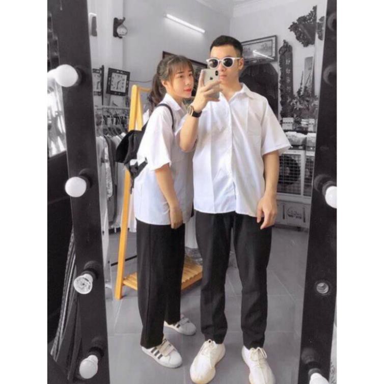 [XẢ KHO GIÁ SỐC] Áo Sơ Mi Trắng Đi Học Unisex( ảnh thật)