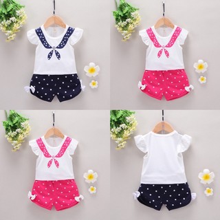 Bộ cộc tay chấm bi bé gái 7-18kg siêu dễ thương