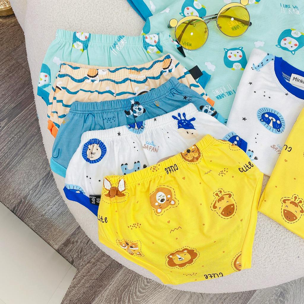 [Bé 4-15kg] Bộ ngắn tay quần Chip thun lạnh Minky mom in nhiều hoạ tiết cho bé trai bé gái - Bảng 2