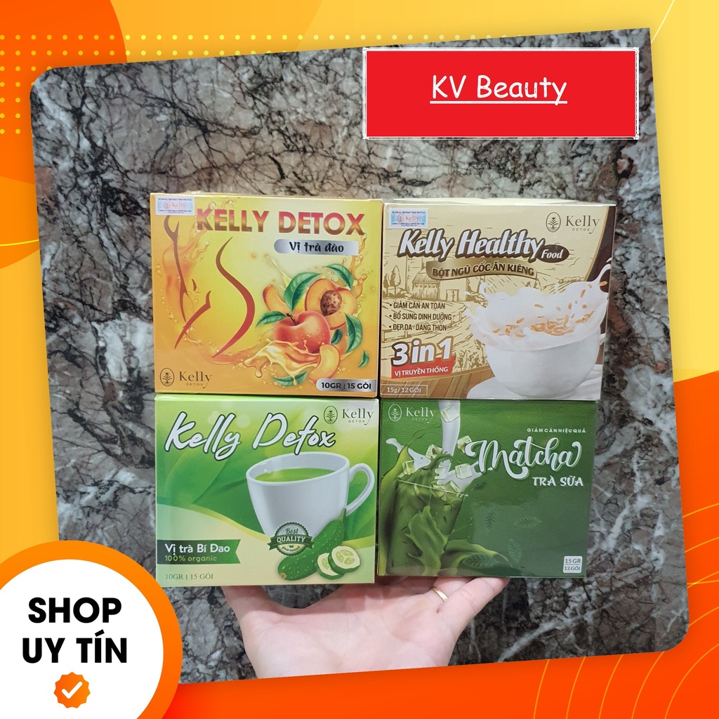 KELLY DETOX GIẢM CÂN CÁC VỊ (ĐÀO/BÍ ĐÁO/TÁO XANH/TRÀ XOÀI/TRÀ SỮA, MATCHA/NGŨ CỐC ĂN KIÊNG)-hàng chuẩn