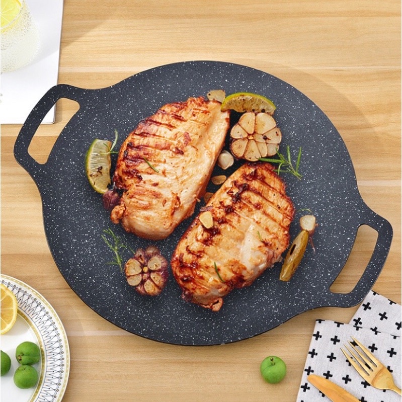 Chảo đá nướng thịt BBQ Hàn Quốc không dầu size lớn 32cm