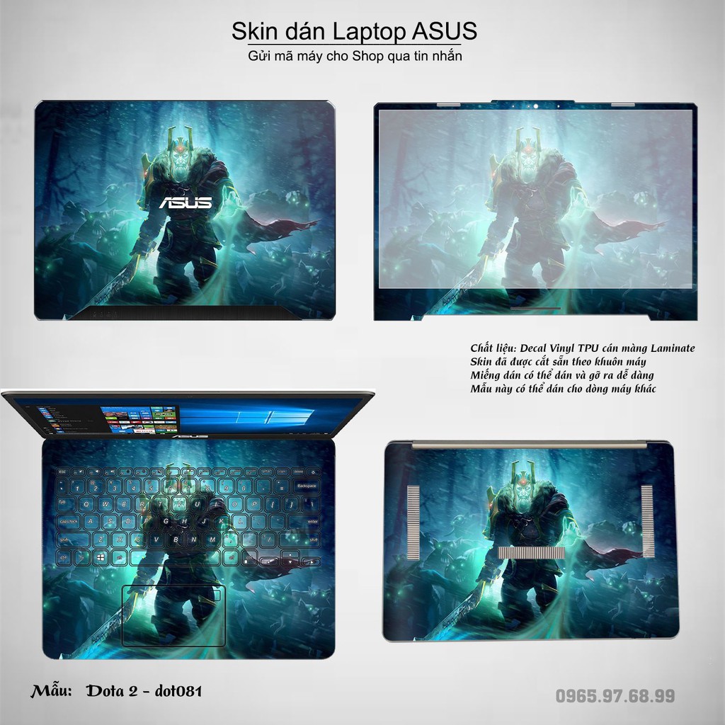 Skin dán Laptop Asus in hình Dota 2 nhiều mẫu 14 (inbox mã máy cho Shop)