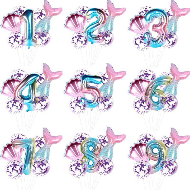 Set 7 bong bóng cao su trang trí tiệc sinh nhật cho bé