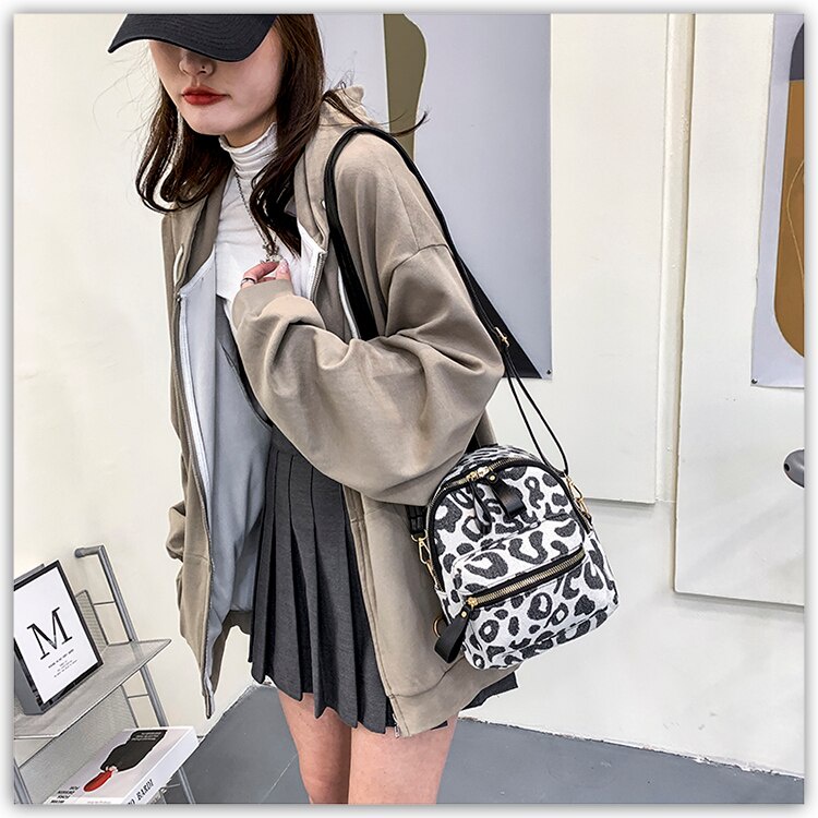 Ba lô JASMIN NOIR dáng vuông nhỏ in họa tiết thời trang cho nữ