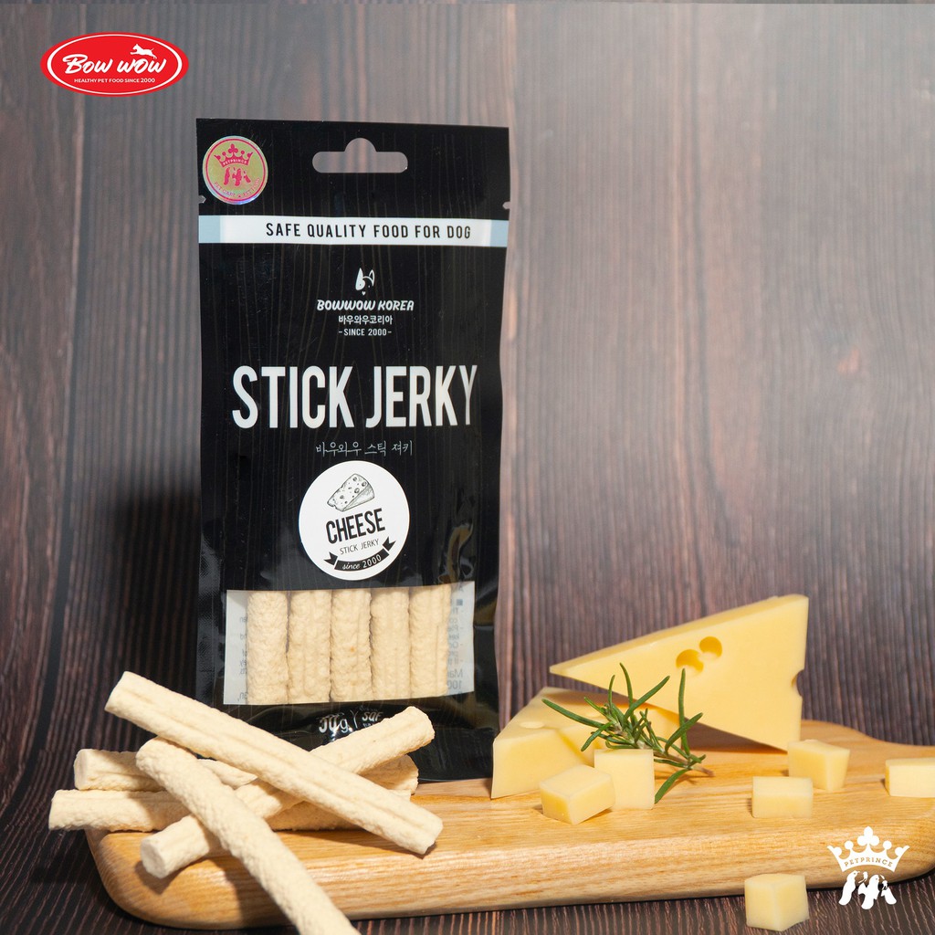 Bánh thưởng thịt que Stick Jerky BowWow cho chó mềm dẻo thơm sạch răng 50g - Bivido