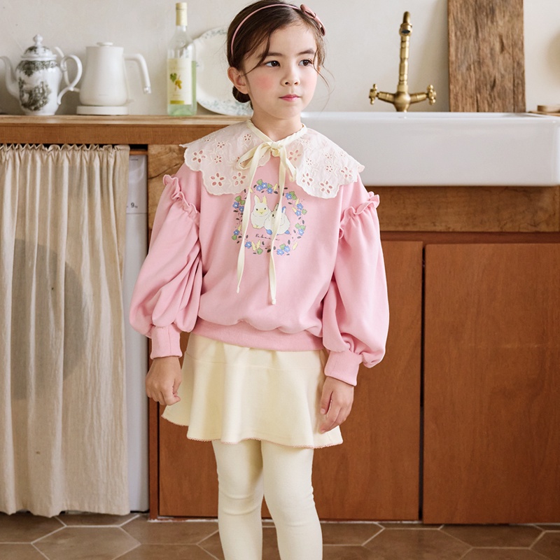 Áo nỉ da cá bèo vai Bebezoo cho bé gái BEB3TS107