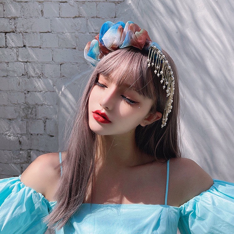 [Aishang Xinh Đẹp] Kẹp Tóc Dạng Xếp Nếp Bong Bóng Lớn Dát Kim Cương Giả Đính Ngọc Trai Thời Trang Phương Tây Dễ Phối Đồ Ngọt Ngào Cho Nữ