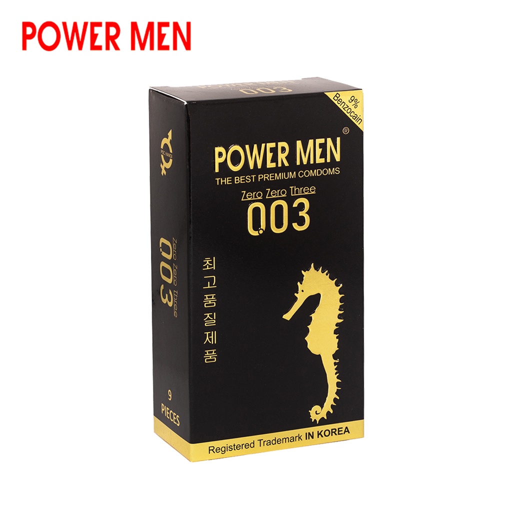 Bao cao su siêu mỏng POWER MEN Điệp Viên Tàng Hình 0.03, chống xuất tinh sớm, kéo dài thời gian Hộp 9 chiếc